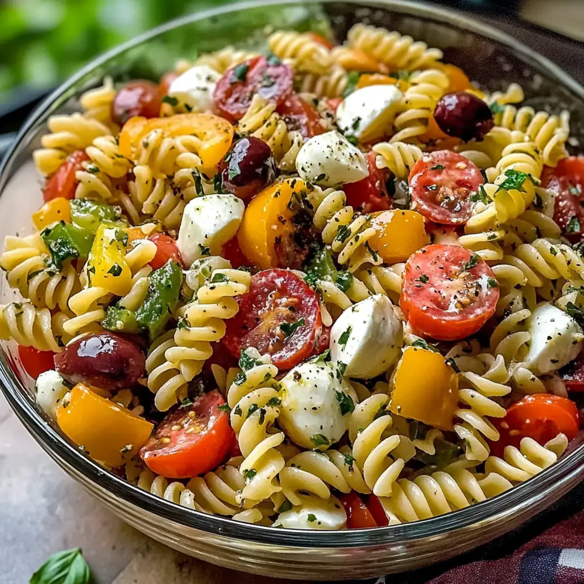 einfacher italienischer Nudelsalat