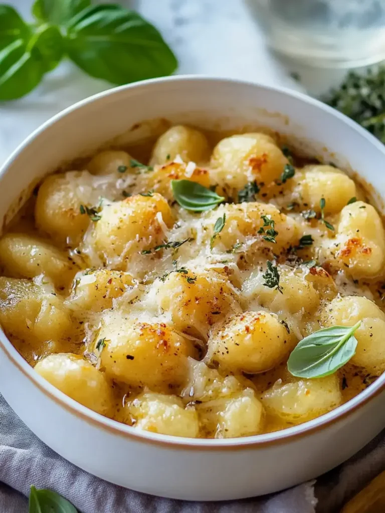 Einfaches gebackenes französisches Zwiebel-Gnocchi Rezept für Genuss