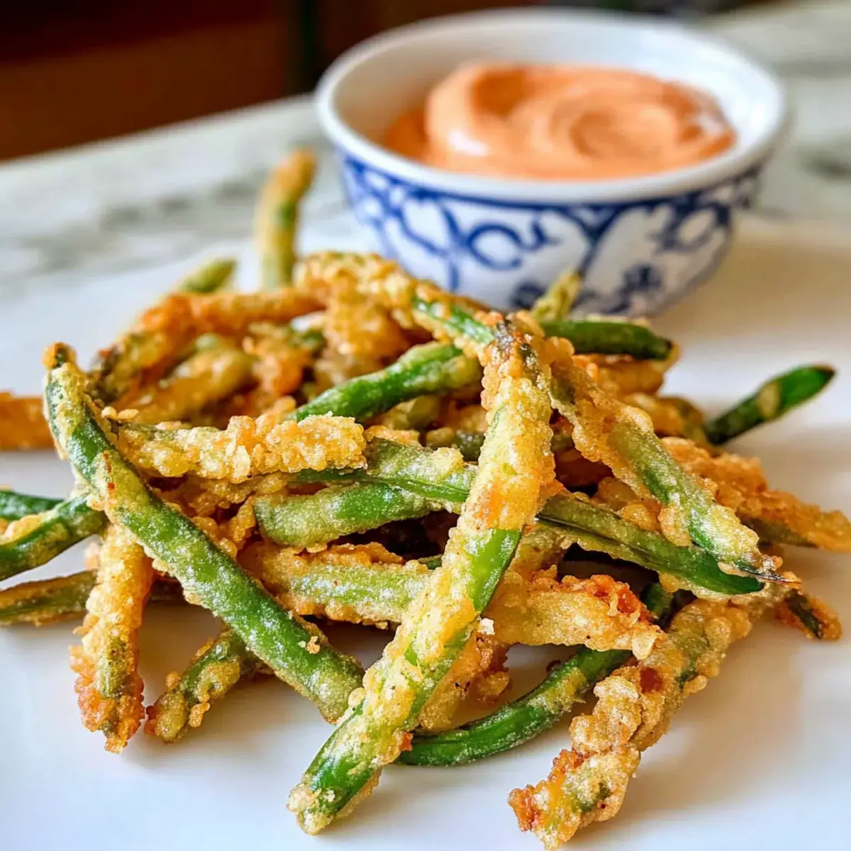 frittierte grüne Bohnen