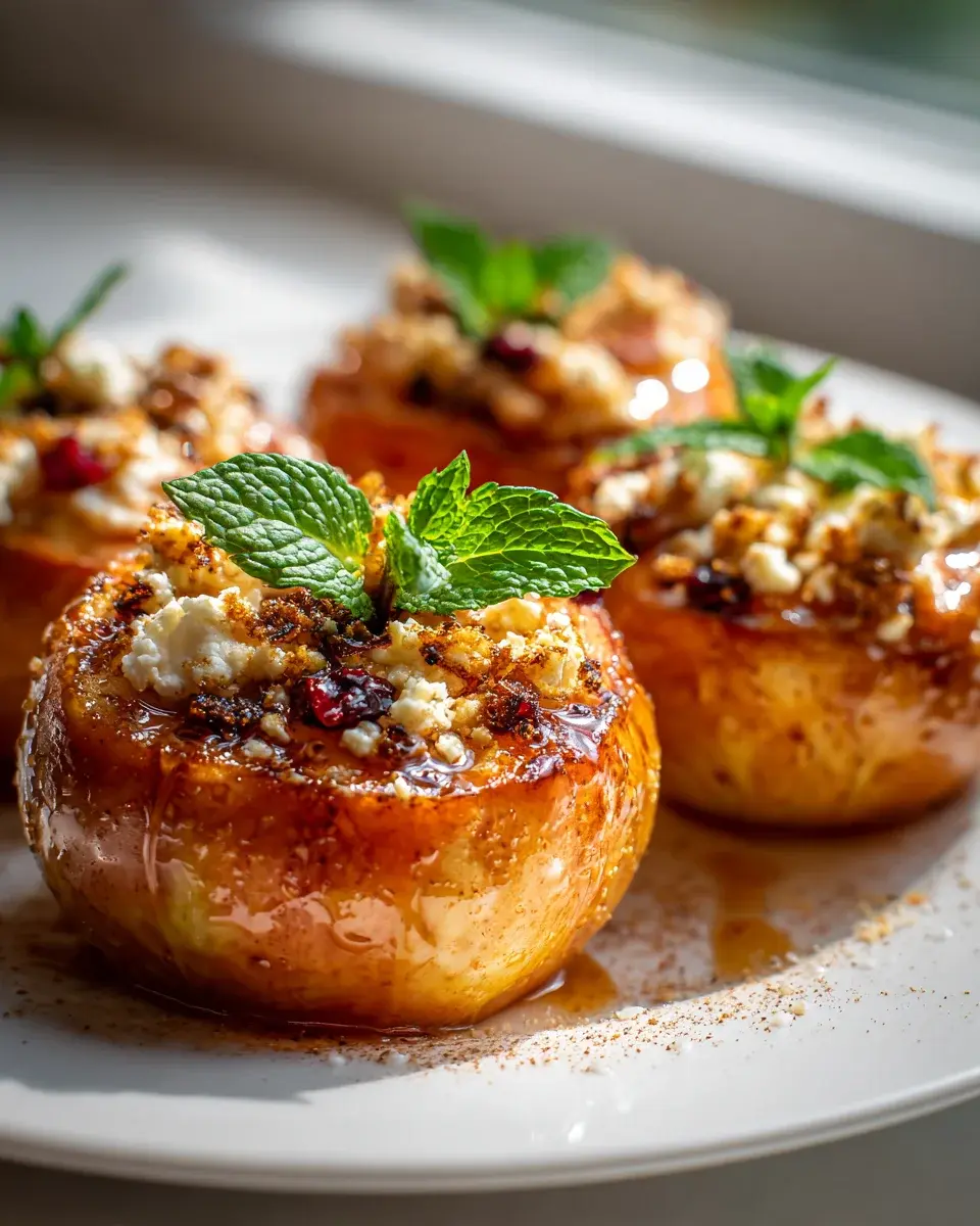 gebackene äpfel mit feta honig und cranberries