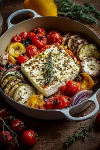 Gebackener Feta mit mediterranem Ofengemüse