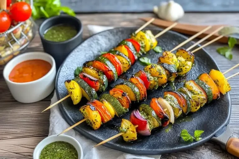 gegrillte Gemüsespieße mit Kräuter-Marinade