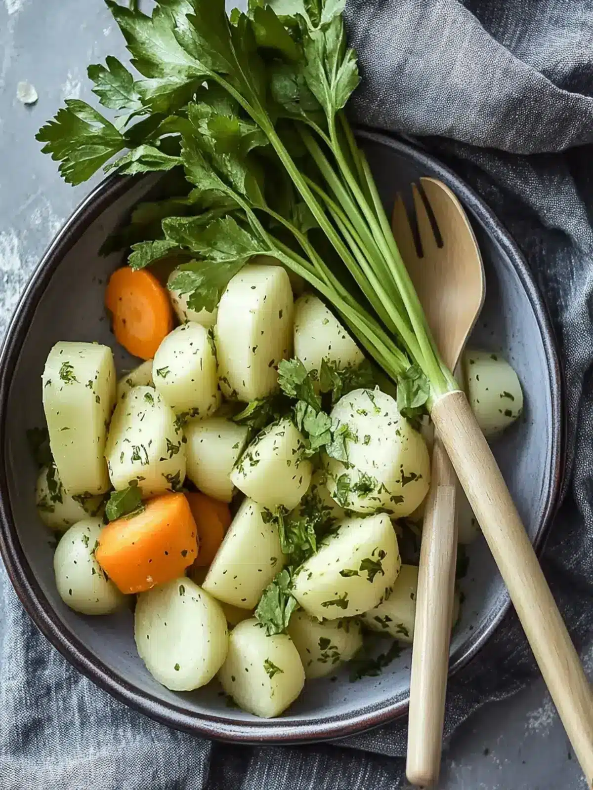geröstete Karotten und Kohlrabi mit Kräutern