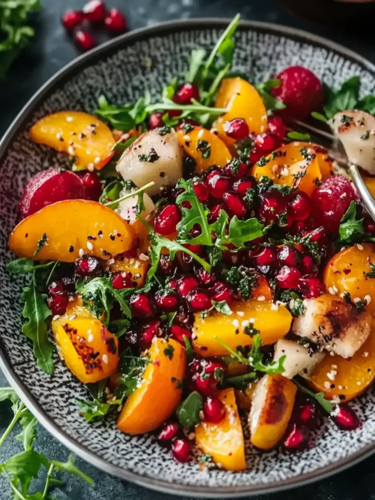 Gerösteter Kürbissalat mit Granatapfelkernen – gesund & lecker
