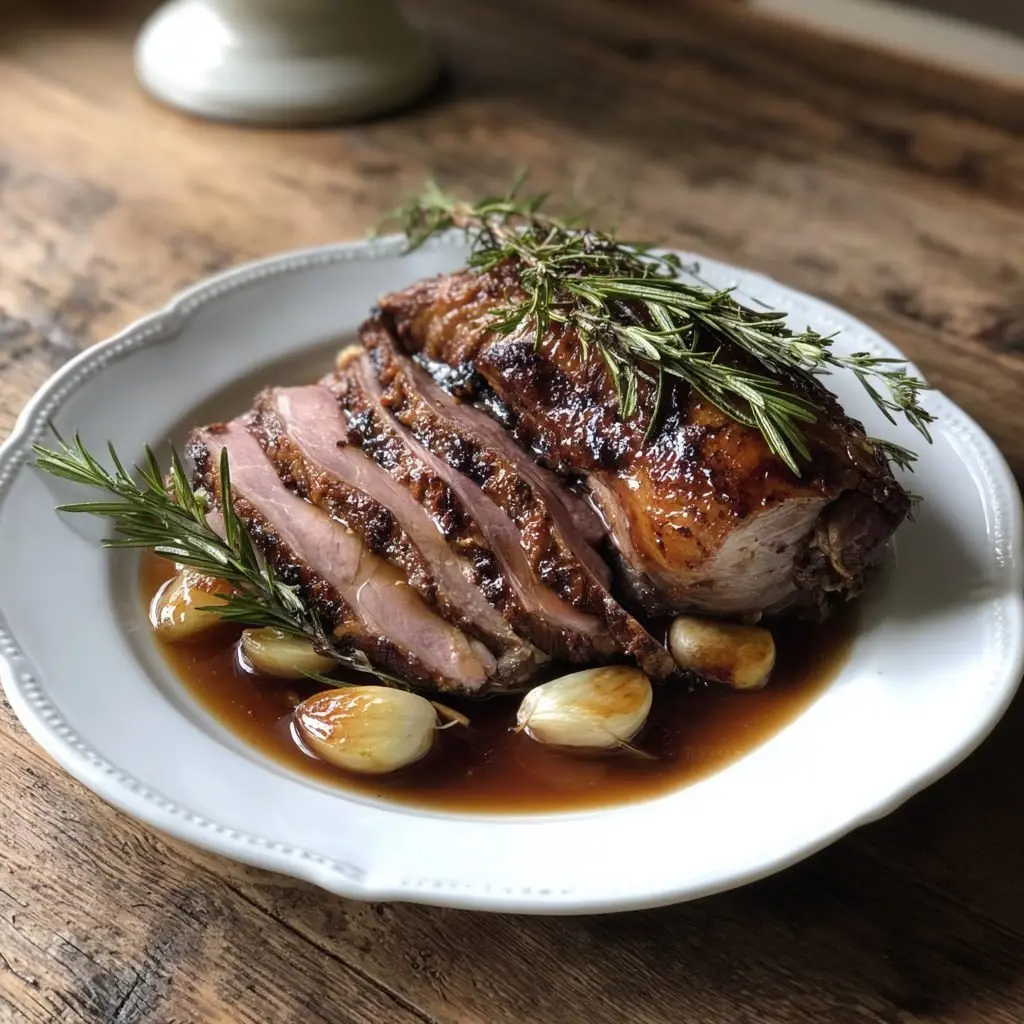 geschmorte Lammkeule Rosmarin Knoblauch