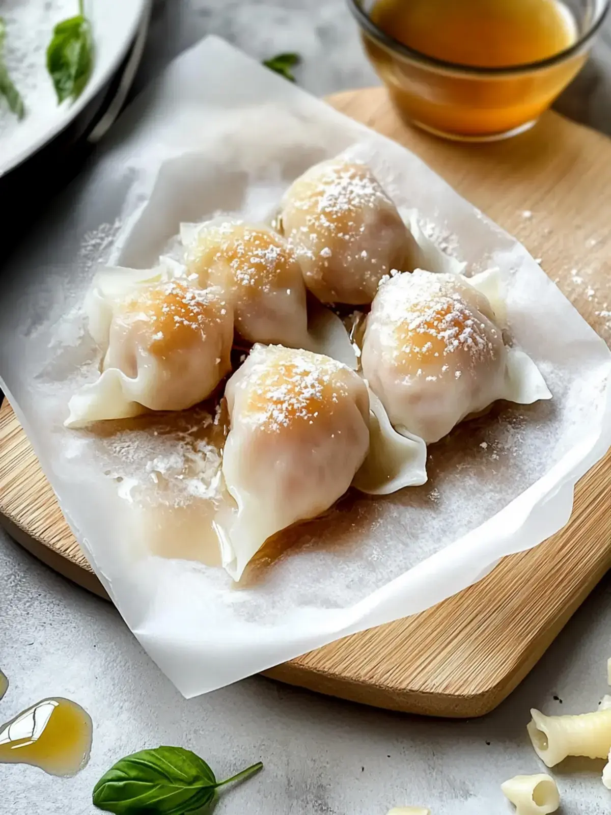 hausgemachte gedämpfte Teigtaschen Garnelen