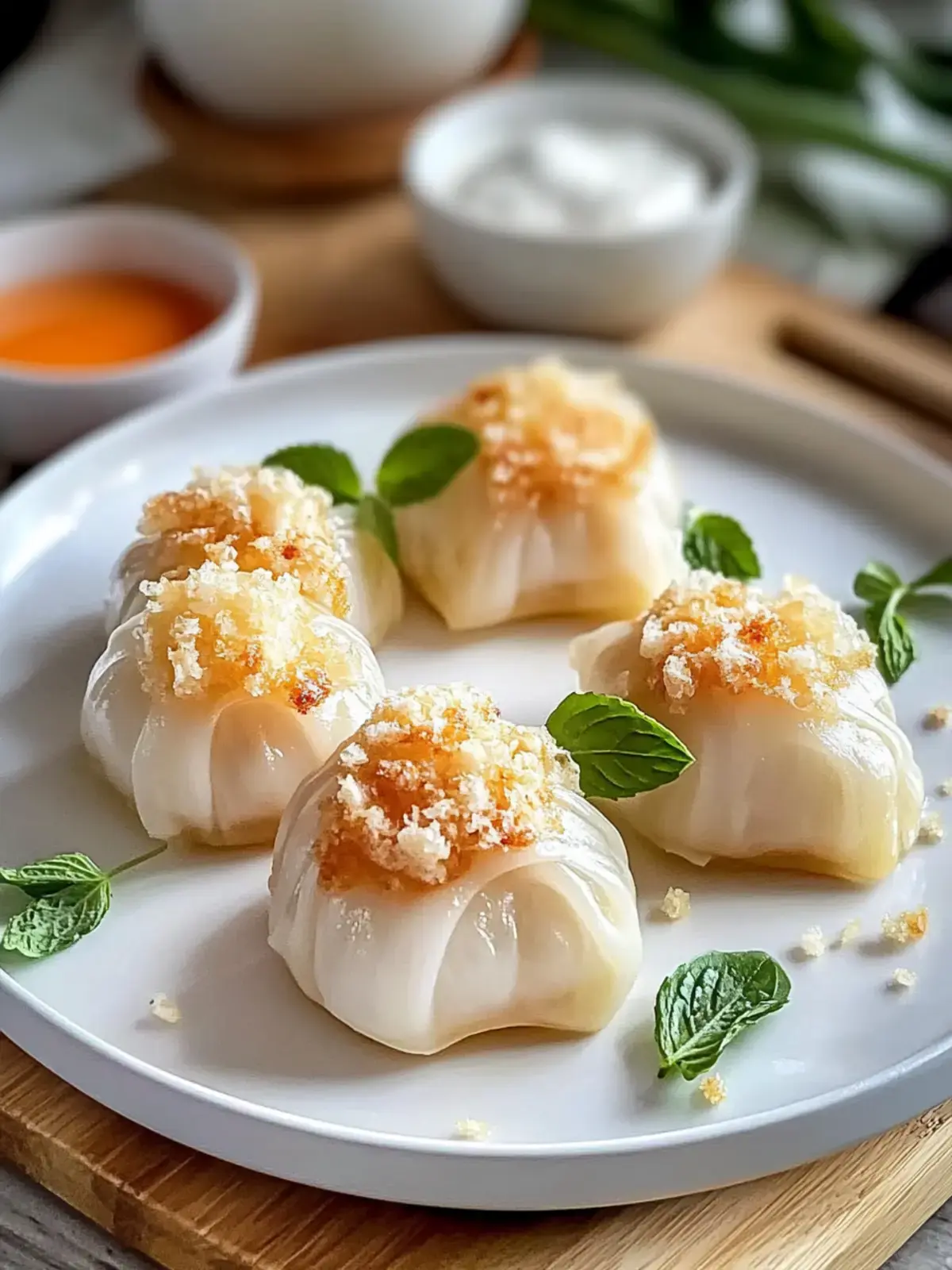 hausgemachte gedämpfte Teigtaschen Garnelen