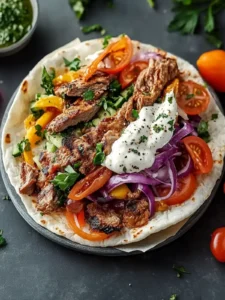 Herzhafter hausgemachter Döner Kebab