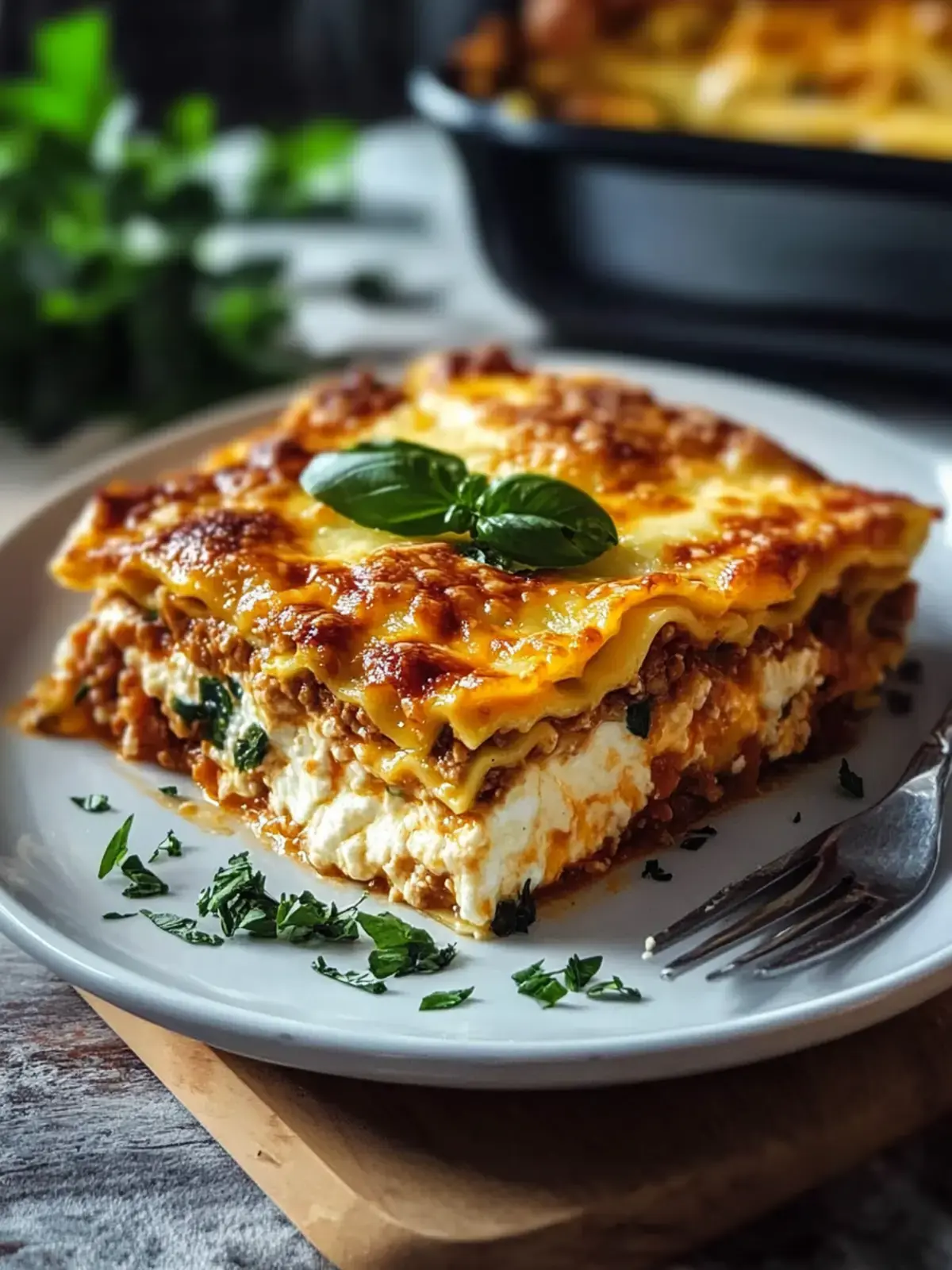 hochproteinhaltige Hüttenkäse-Lasagne