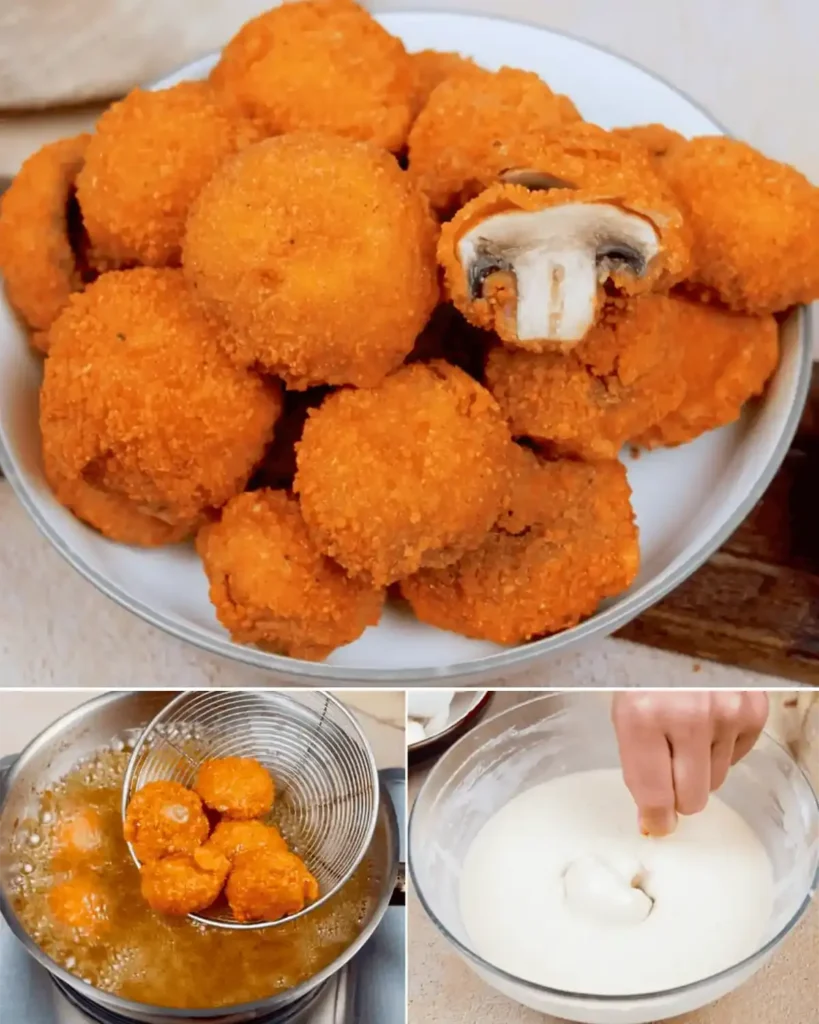 knusprig gebratene Champignons