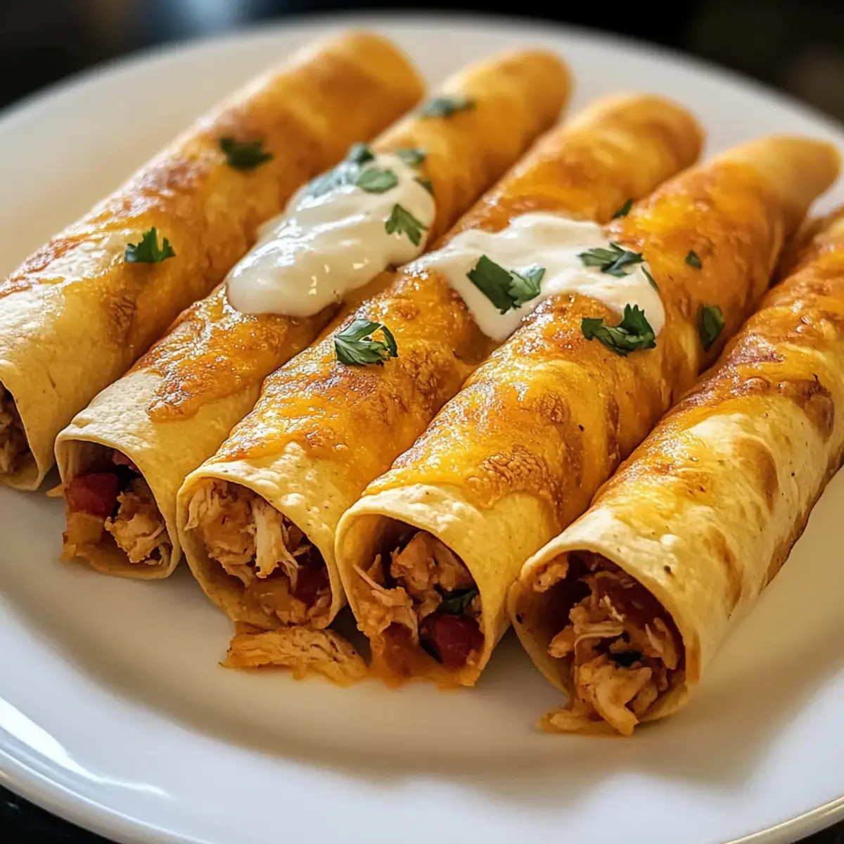 knusprige ofengebackene Hyhnchen Taquitos 2