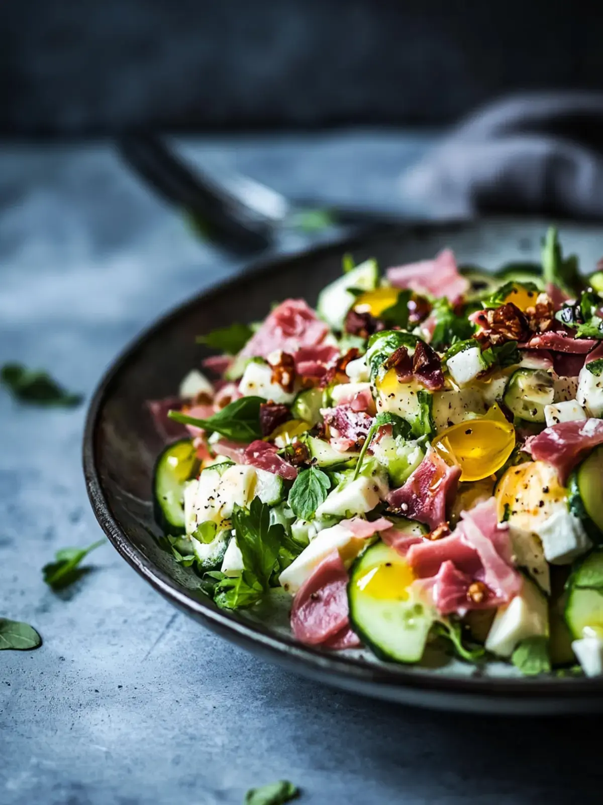 knuspriger Gurkensalat mit Speck