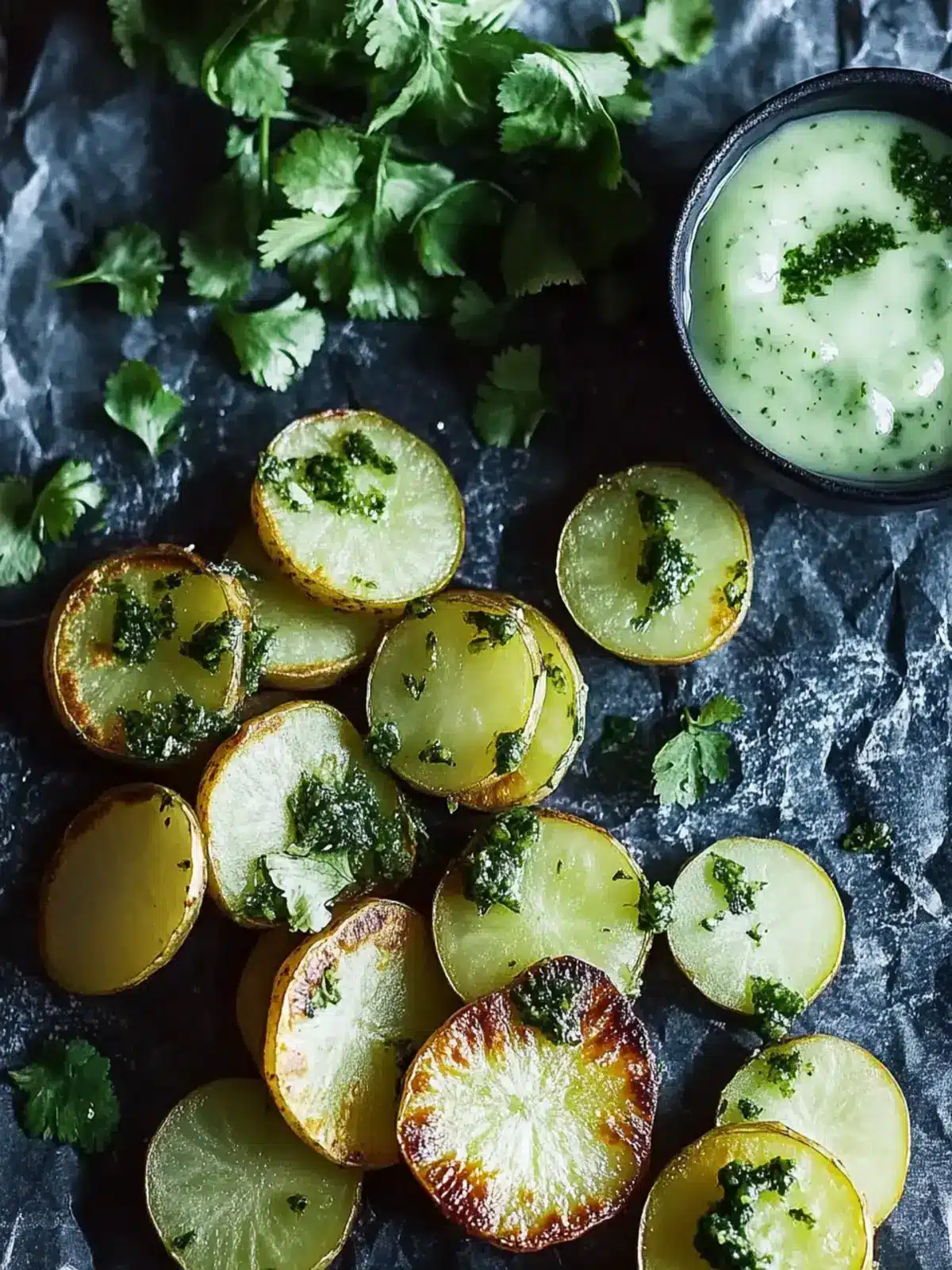 krosse zerdrückte Kartoffeln