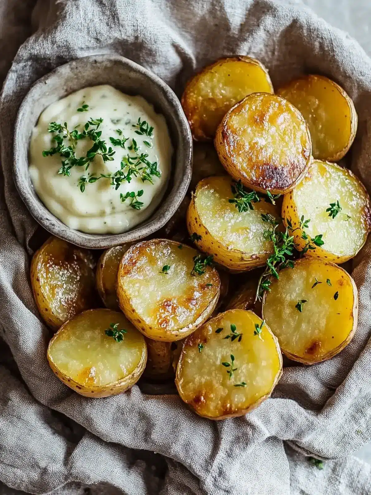 krosse zerdryckte Kartoffeln