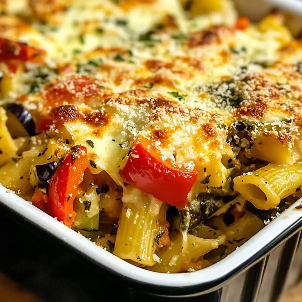 mediterraner Gemüsepasta-Auflauf