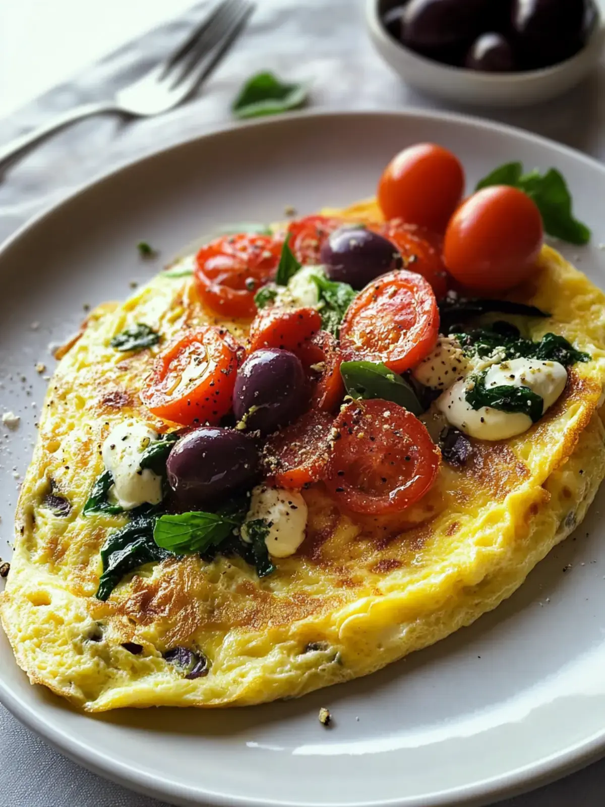 mediterranes gemüseomelett mit olivenöl