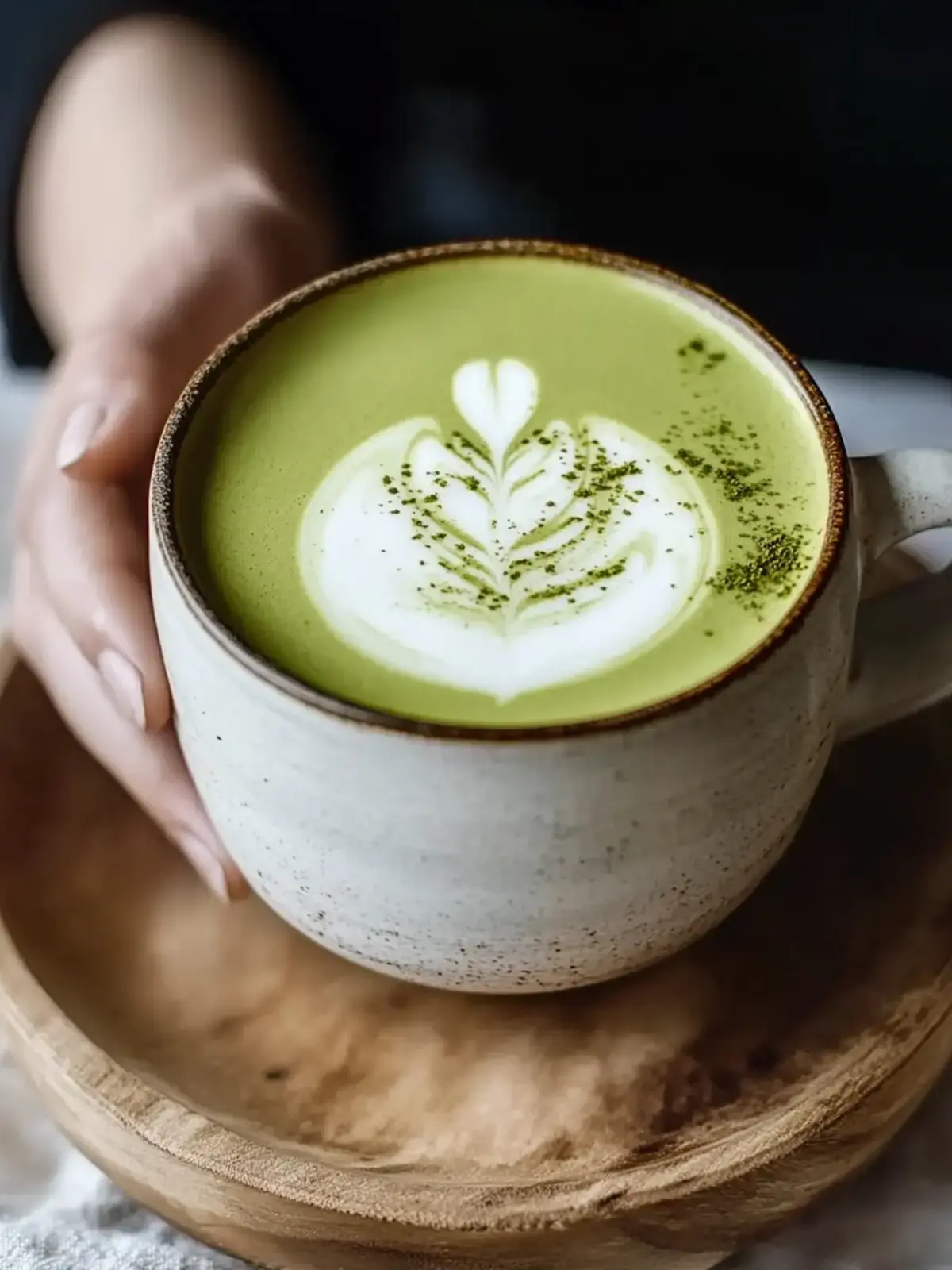 perfekte Honig-Matcha-Latte