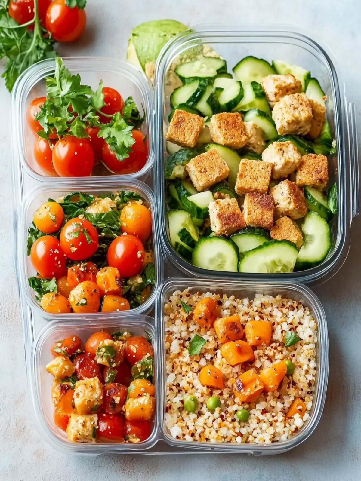proteinreiche meal prep mittagessen