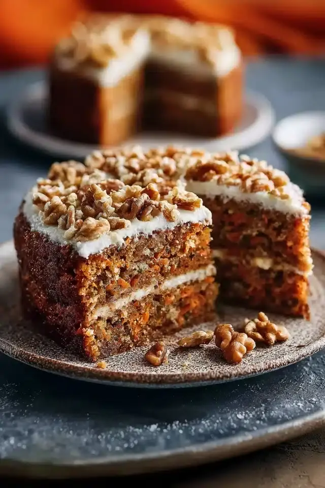 saftiger Karottenkuchen mit Frischkäse-Creme