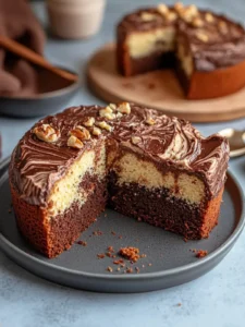 Saftiger Nuss-Marmorkuchen mit Nutella-Topping