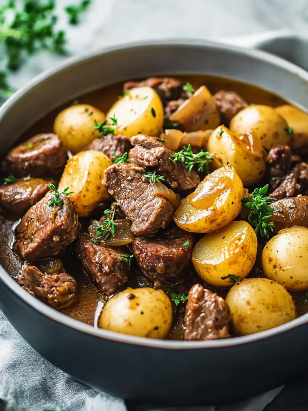 saftiger Rindfleisch-Pilz-Eintopf Slow Cooker