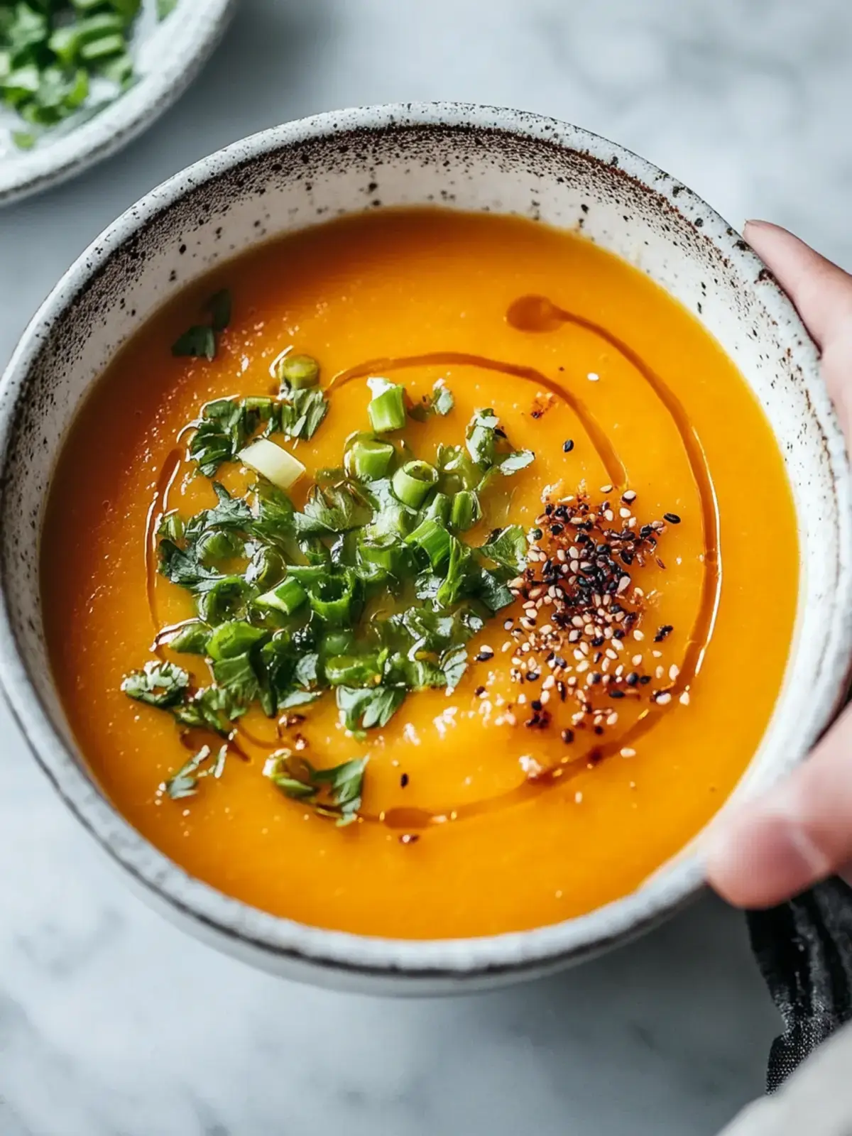 scharfe Miso Karottensuppe
