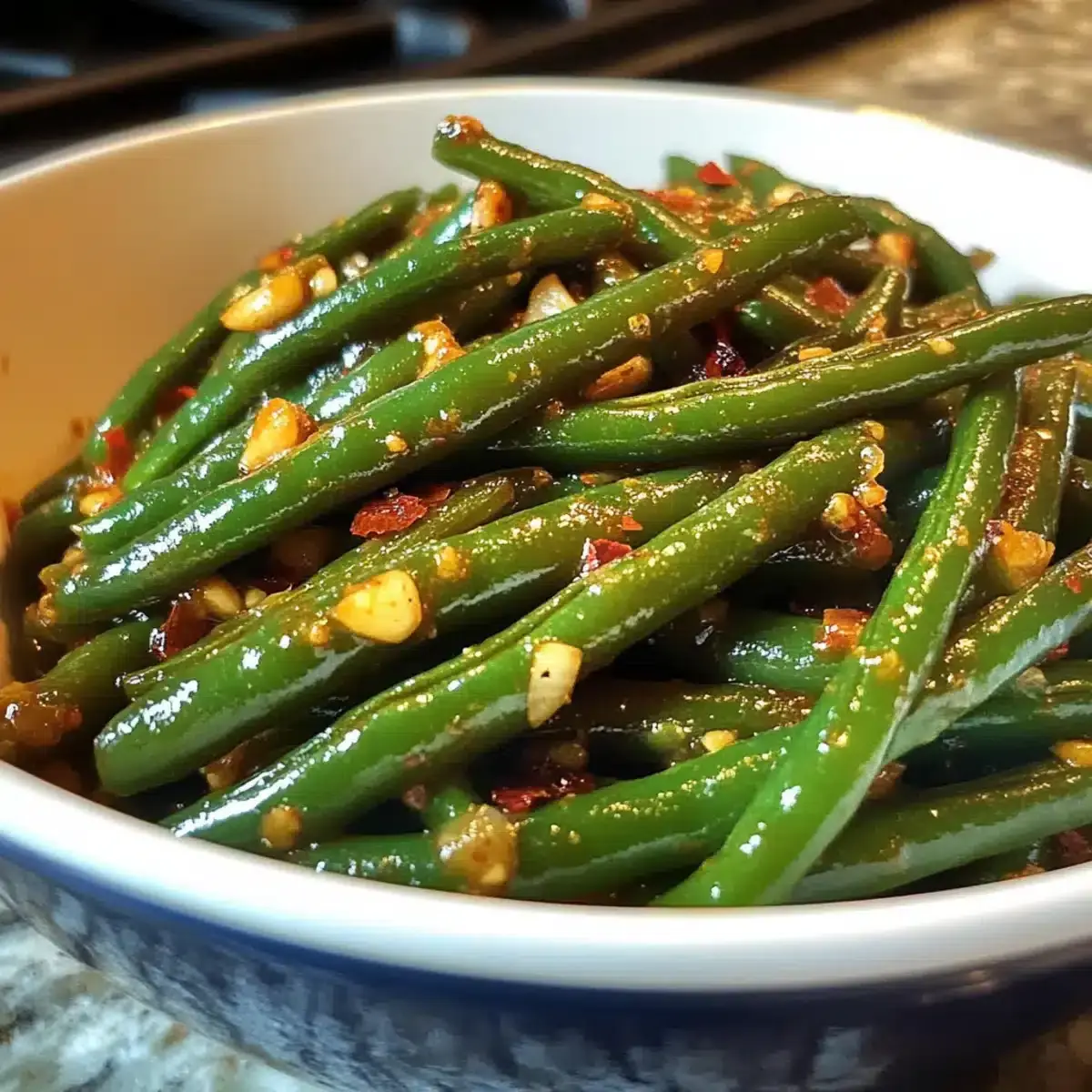 scharfe gryne Bohnen Rezept