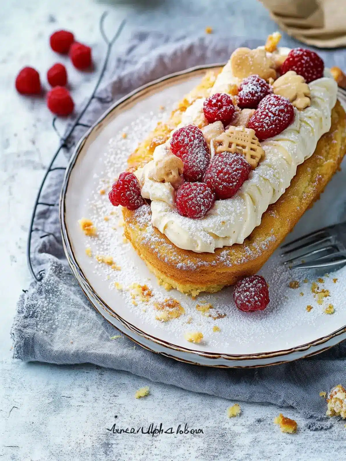 schneller Löffelbiskuit Kuchen mit Lotuscreme