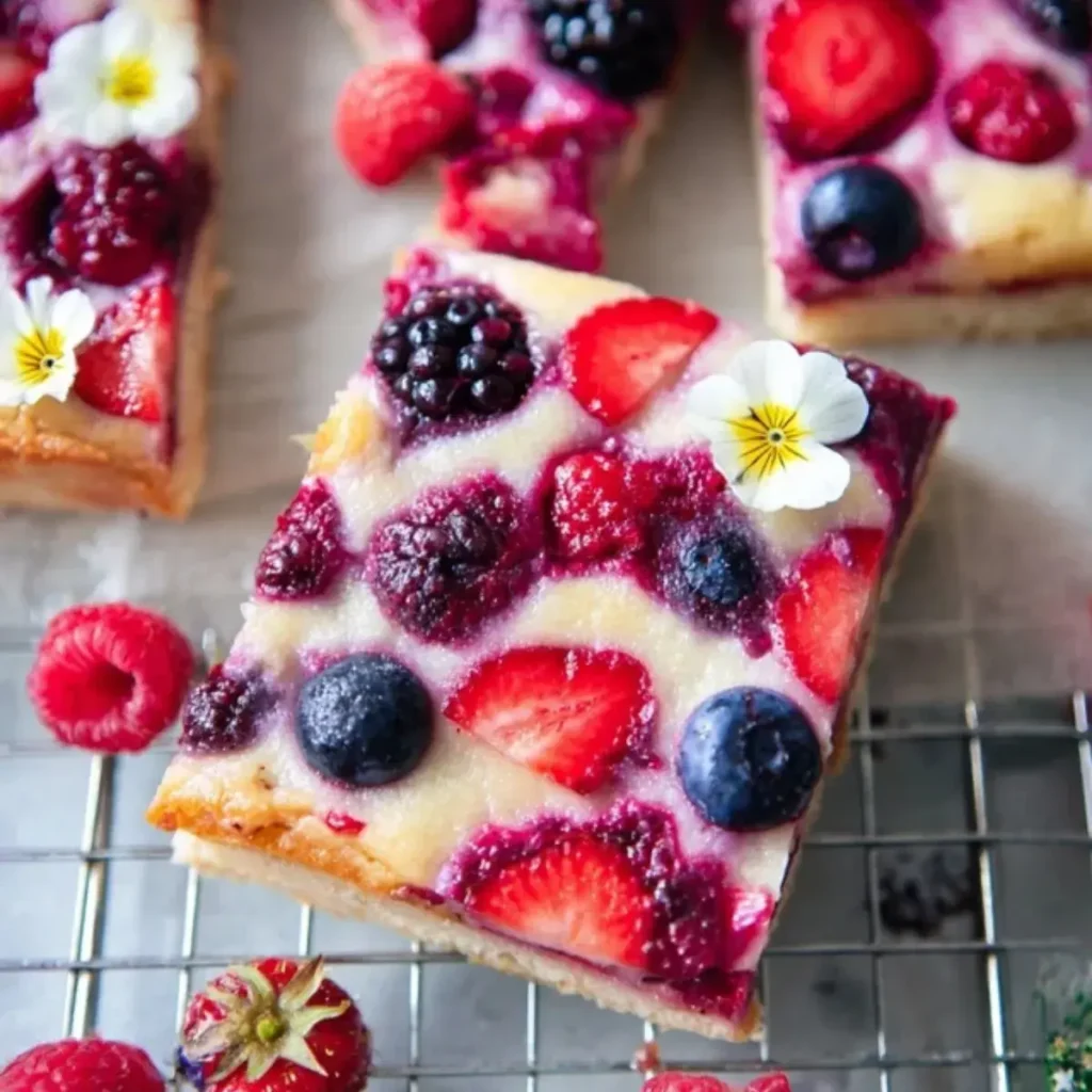 sommerlicher Beeren Blechkuchen