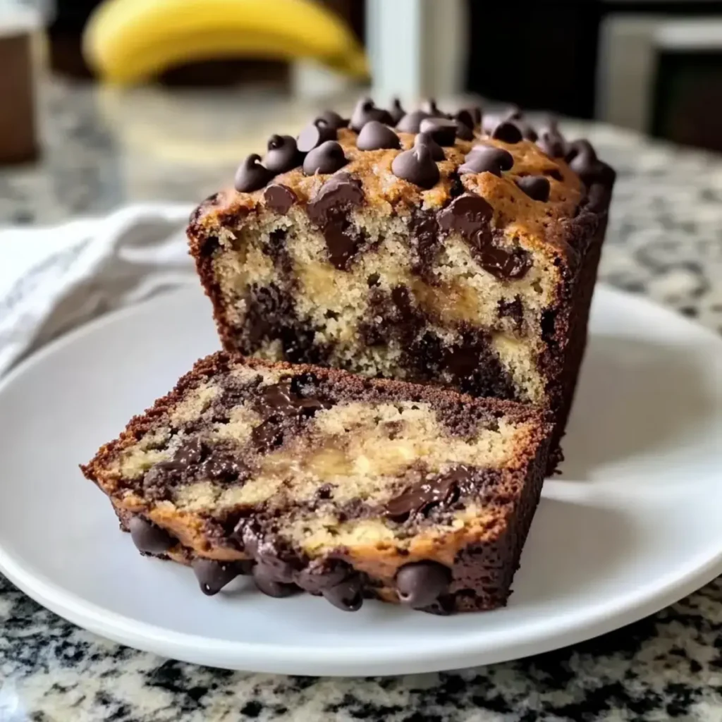 Super feuchtes Schokoladenstückchen-Bananenbrot Rezept