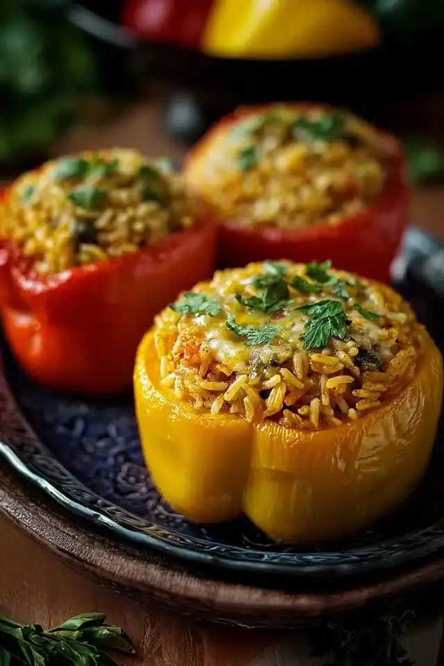 vegetarische gefüllte Paprika