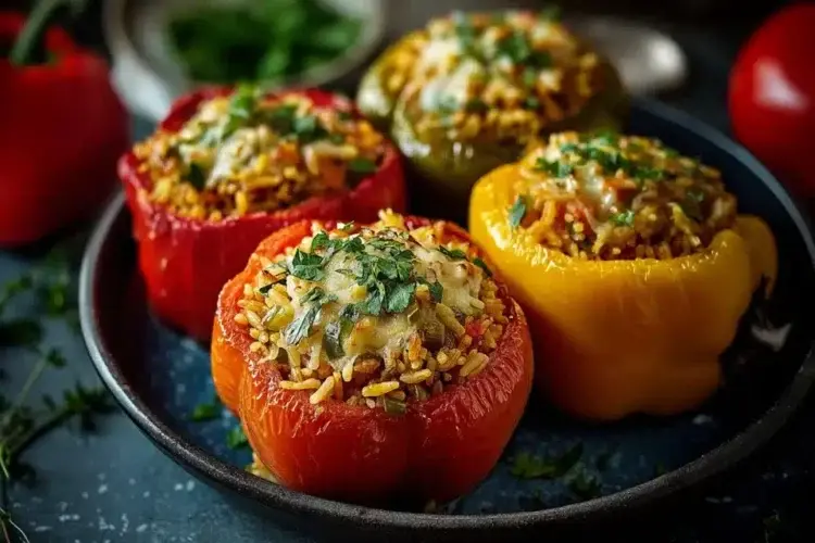 vegetarische gefüllte Paprika