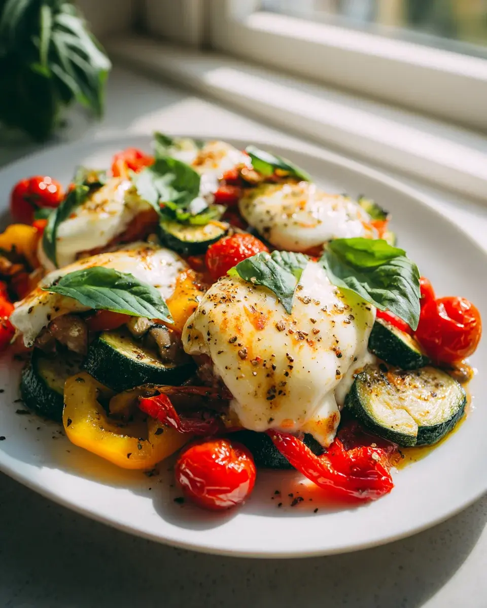 yberbackener Mozzarella Auf Ofengemyse