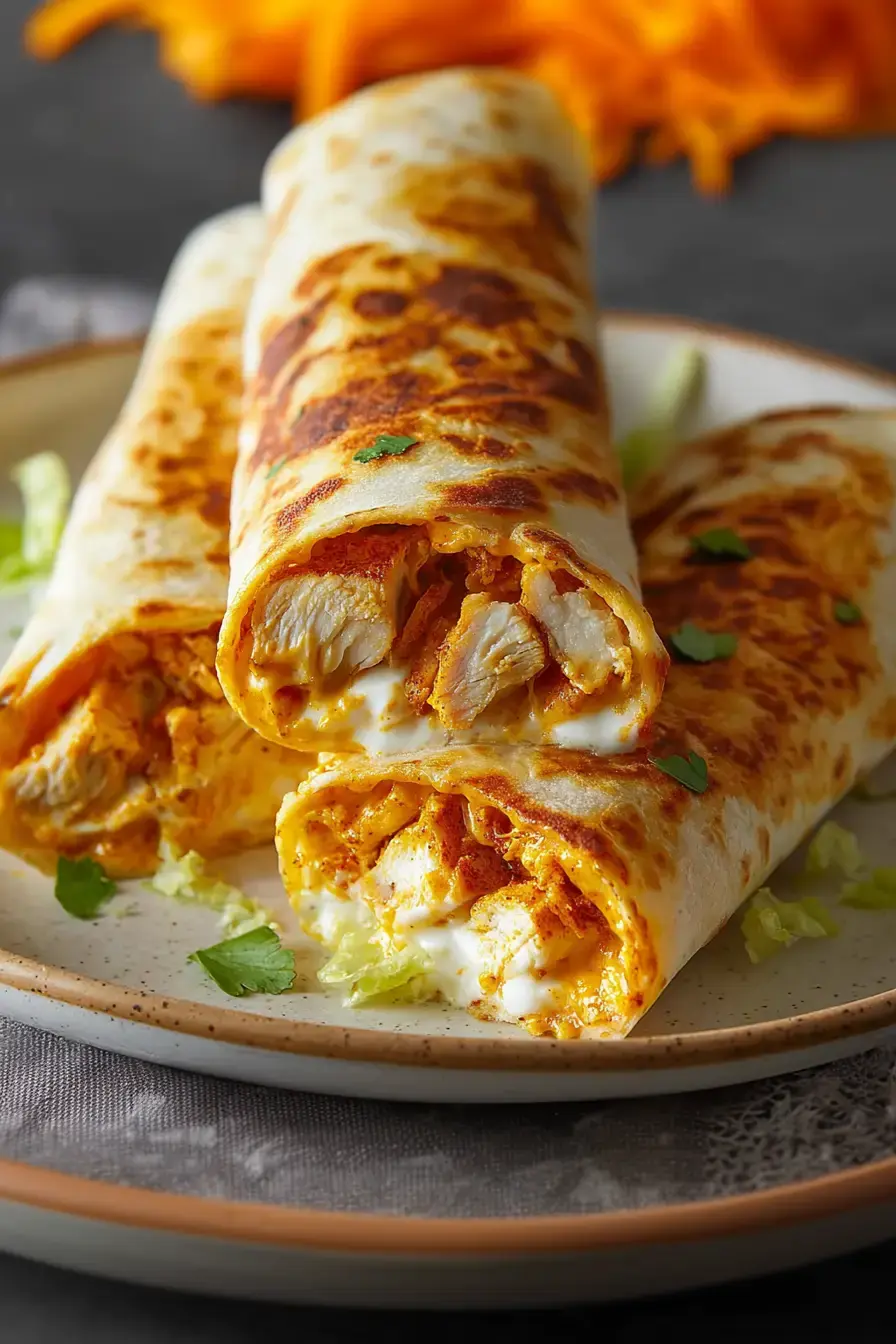 Air Fryer Hot Chicken Käse Wraps