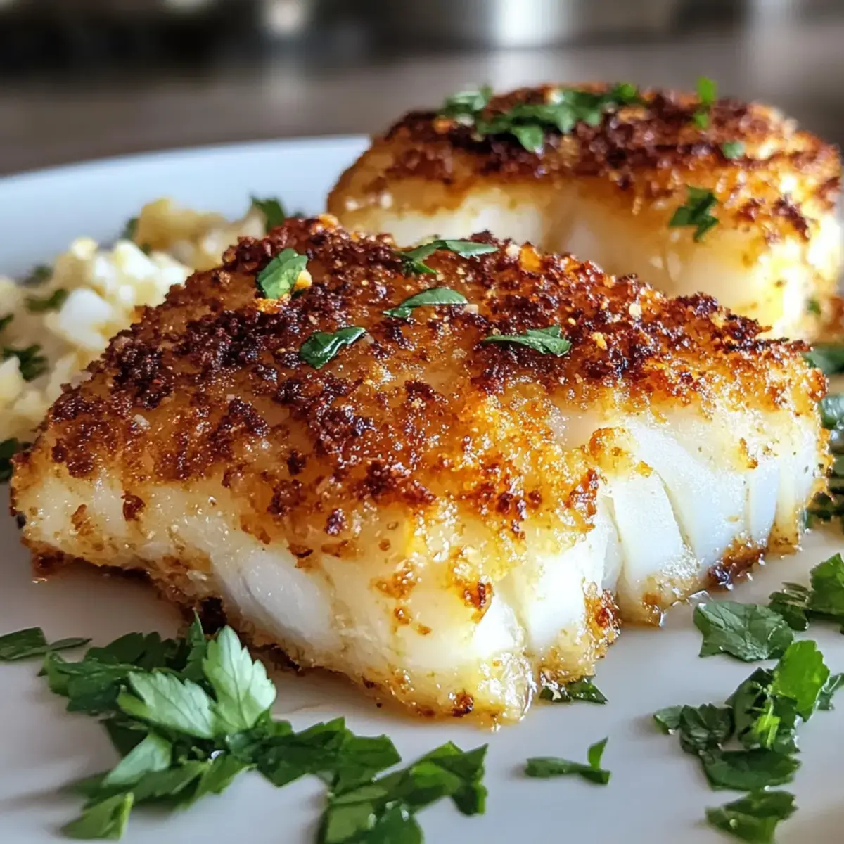 Air Fryer Parmesan Kruste Kabeljau