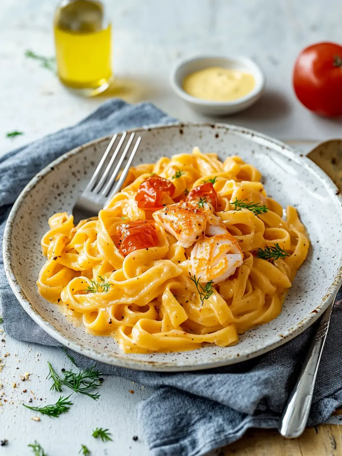 Bandnudeln mit Lachs