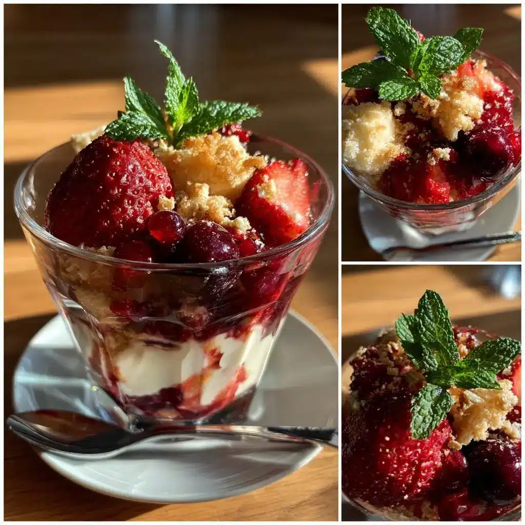 Beeren Quark Dessert Haferflocken Crumble