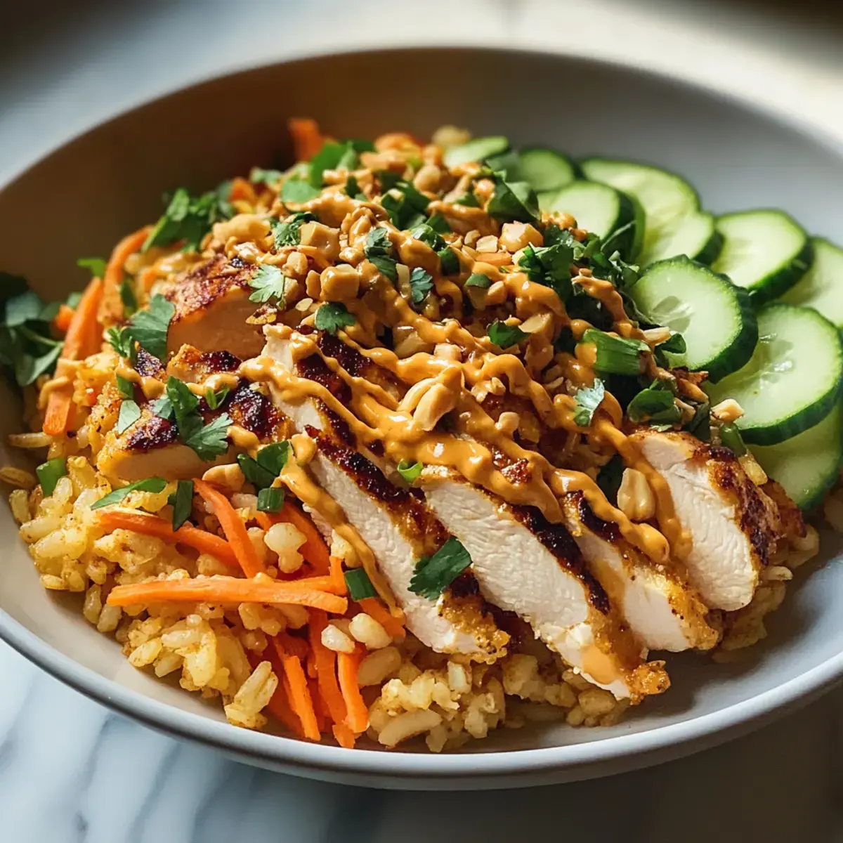 Beste knusprige Hühnchen-Reis-Salat