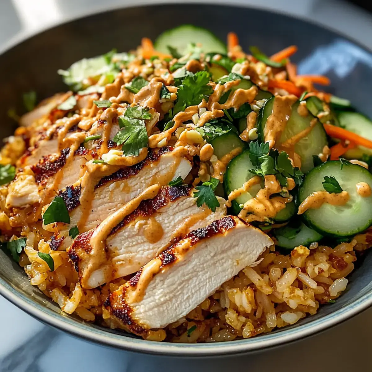 Beste knusprige Hühnchen-Reis-Salat