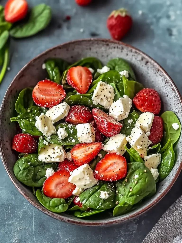 Bester Spinat Erdbeer Feta Mandel Salat