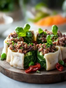 Blattsalat Wraps mit köstlicher Hackfleischfüllung