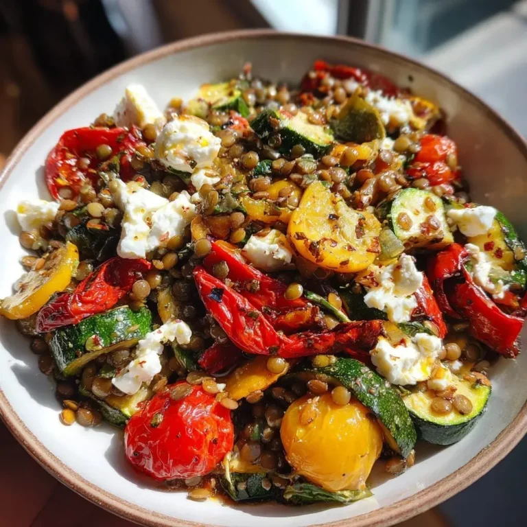 Bunter Linsensalat mit Ziegenkäse