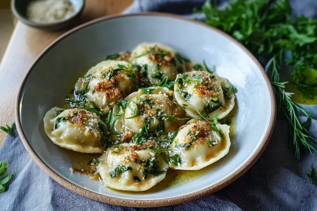 Bärlauch-Parmesan-Knödel mit Nussbutter