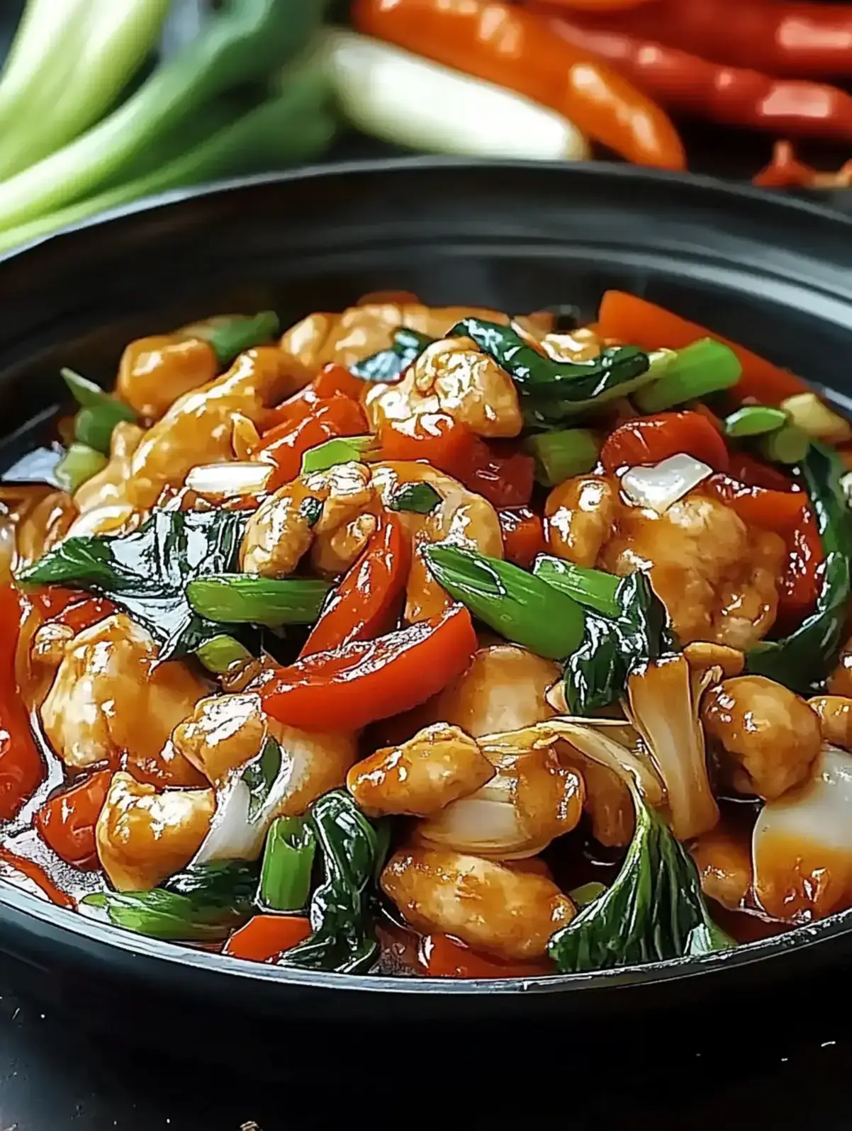 Chinesische Hähnchenpfanne mit Spitzkohl