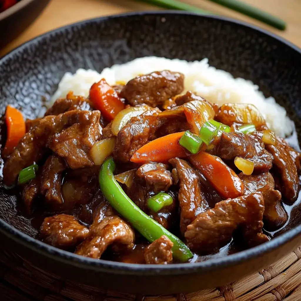 Chinesisches Rindfleisch mit Zwiebeln