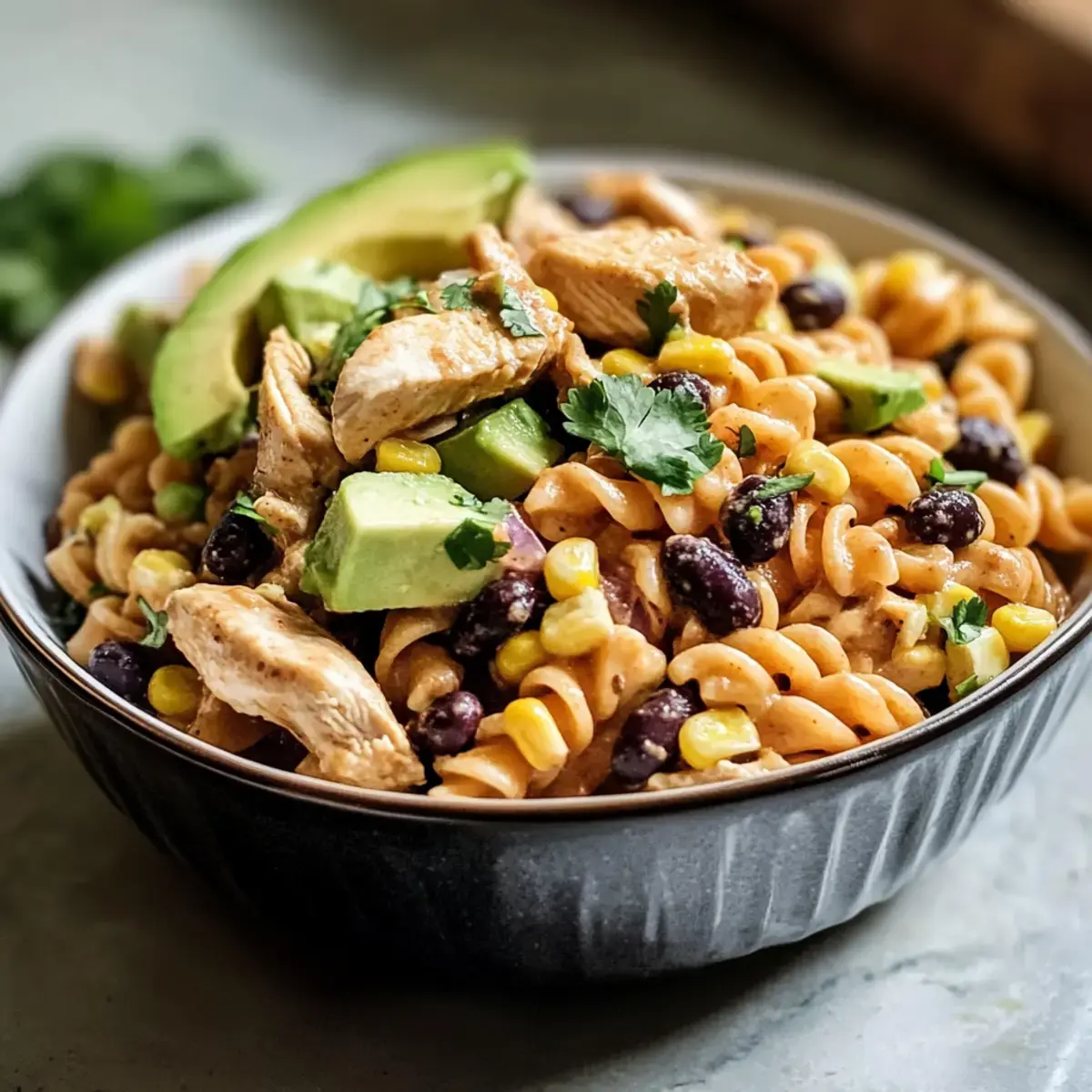 Chipotle Hähnchen Nudelsalat
