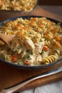 Cremiger Chicken Pot Pie Pasta Bake