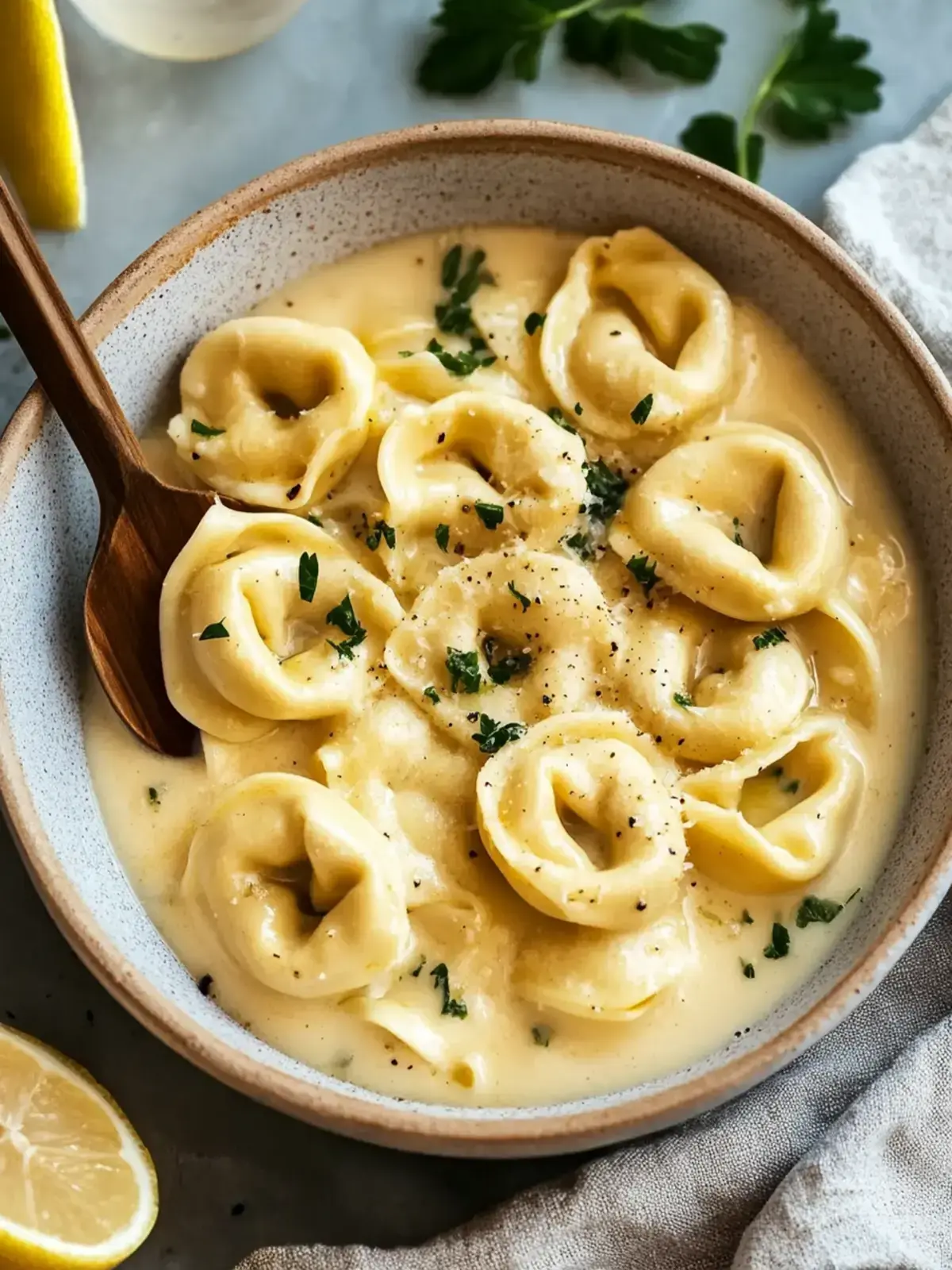 Cremige Garnelen-Tortellini