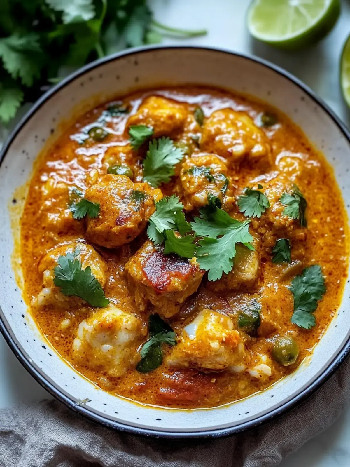 Cremige Kokosnuss Curry Fleischbällchen