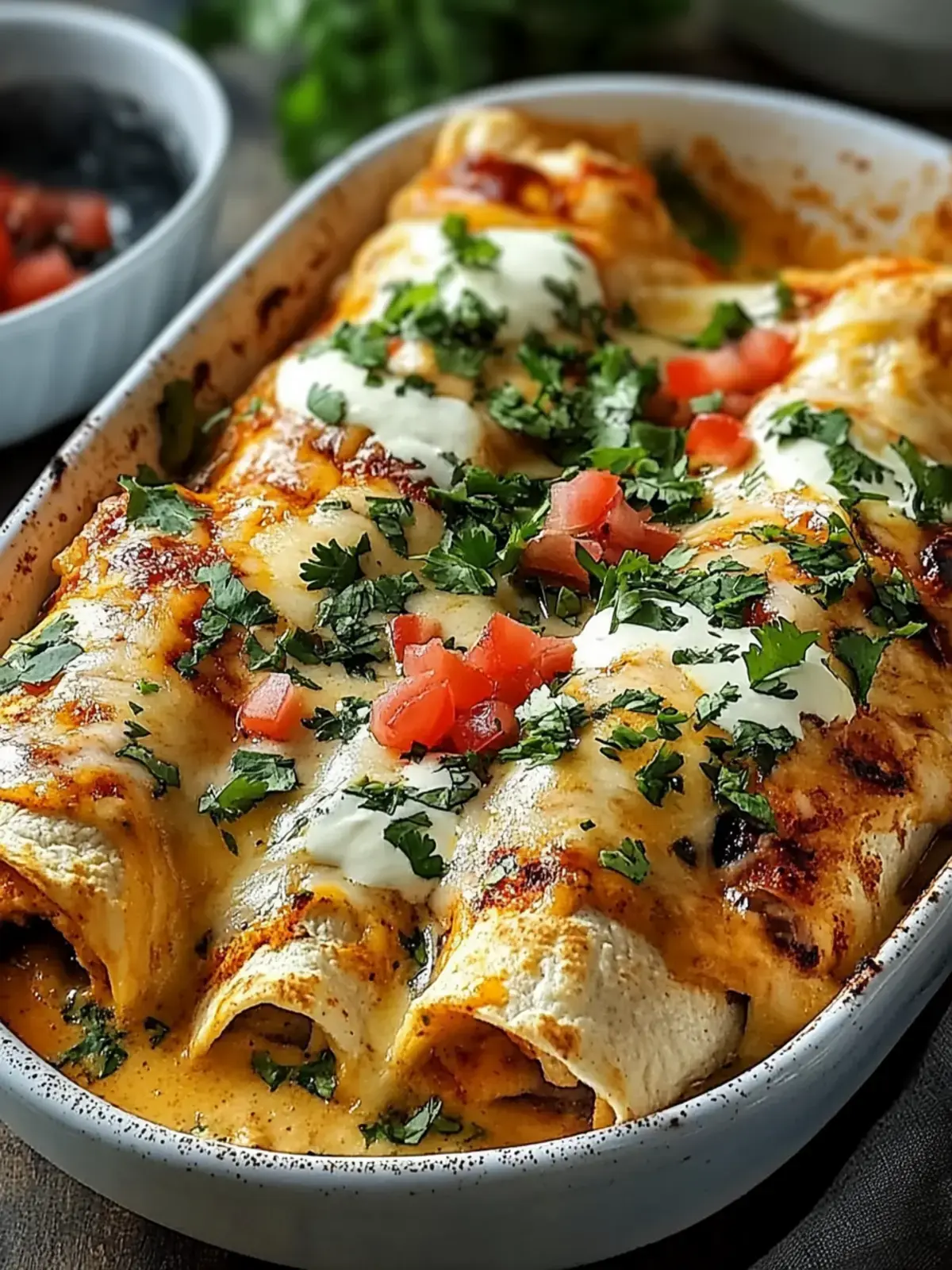 Cremige Protein Hühnchen Enchiladas